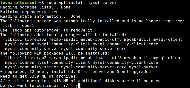 Установка MySQL 8.0 в Ubuntu 18.04
